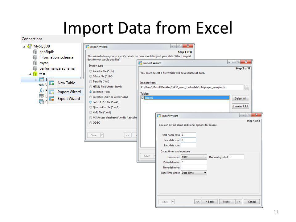 Import Data from Excel