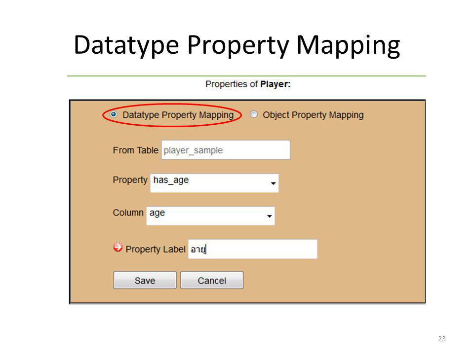 Datatype Property Mapping
