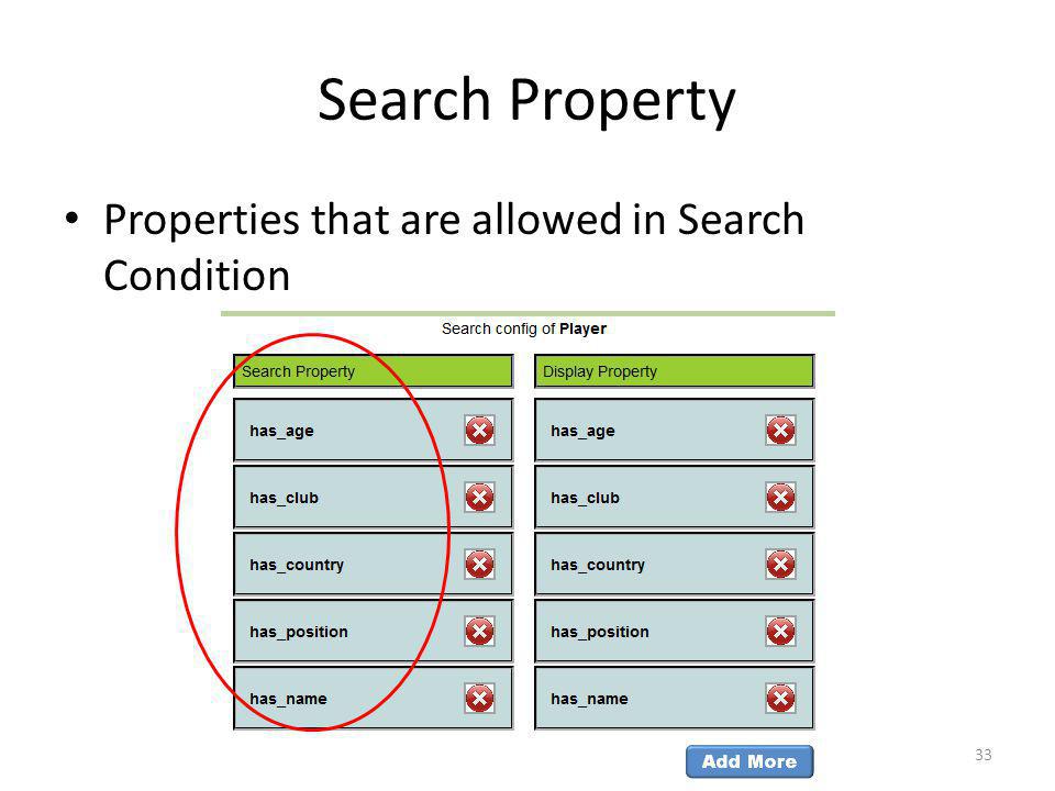 Search Property Properties that are allowed in Search Condition