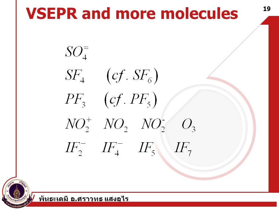 VSEPR and more molecules