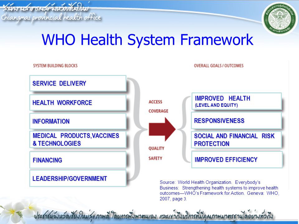 WHO Health System Framework
