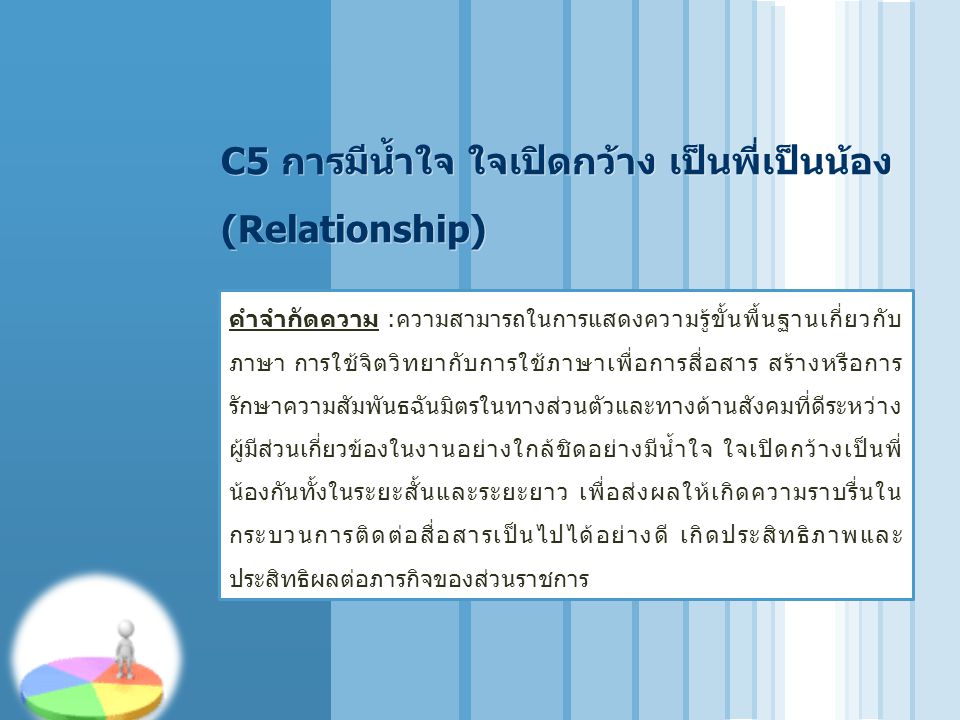 C5 การมีน้ำใจ ใจเปิดกว้าง เป็นพี่เป็นน้อง (Relationship)