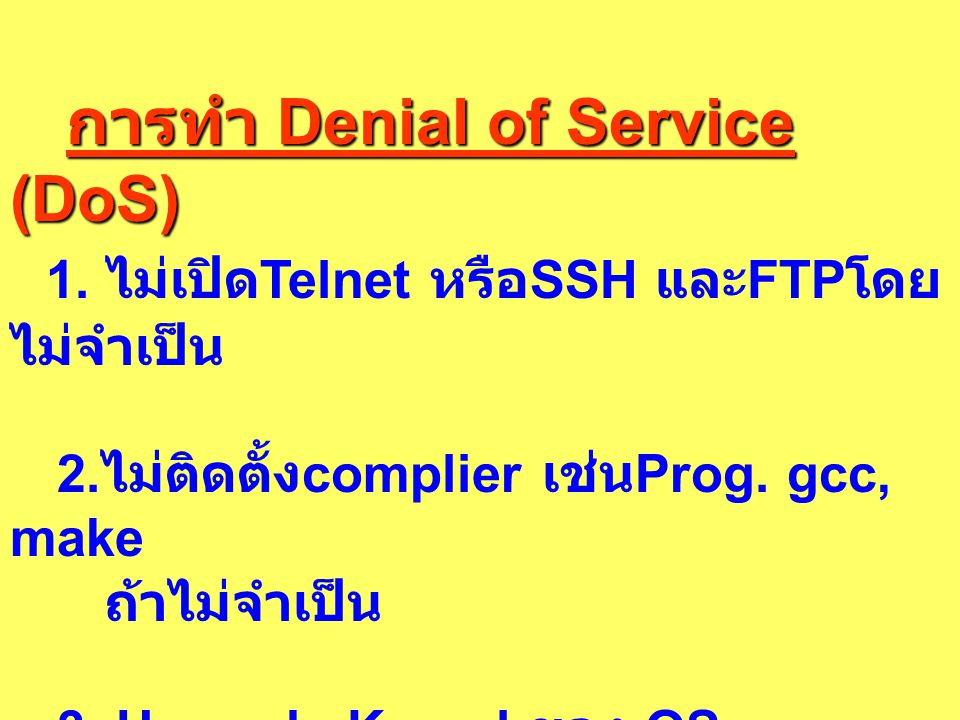 การทำ Denial of Service (DoS)