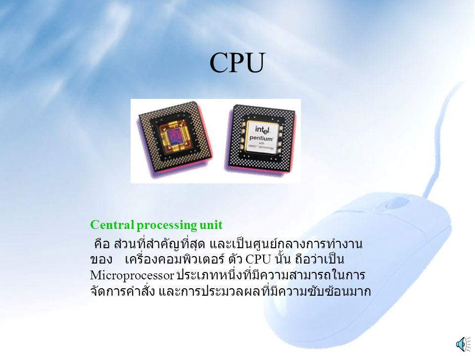 CPU Central processing unit