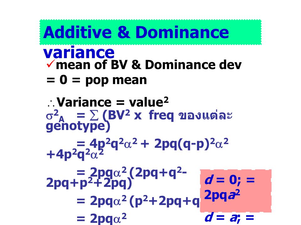 Additive & Dominance variance