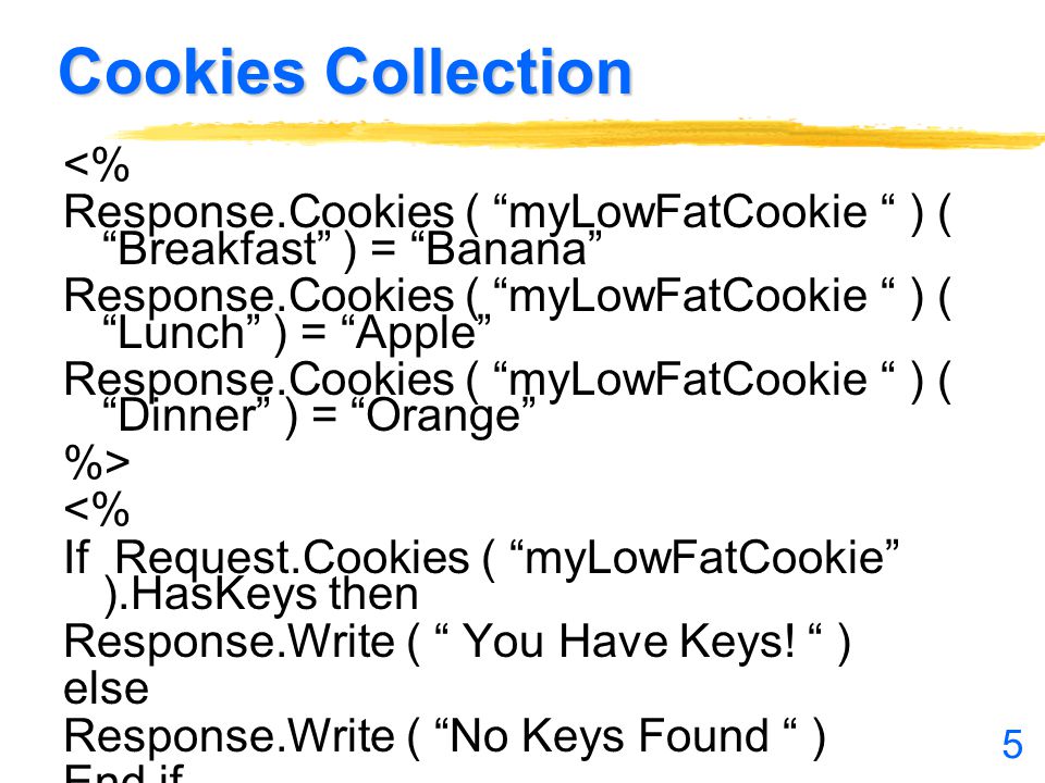 Cookies Collection <%