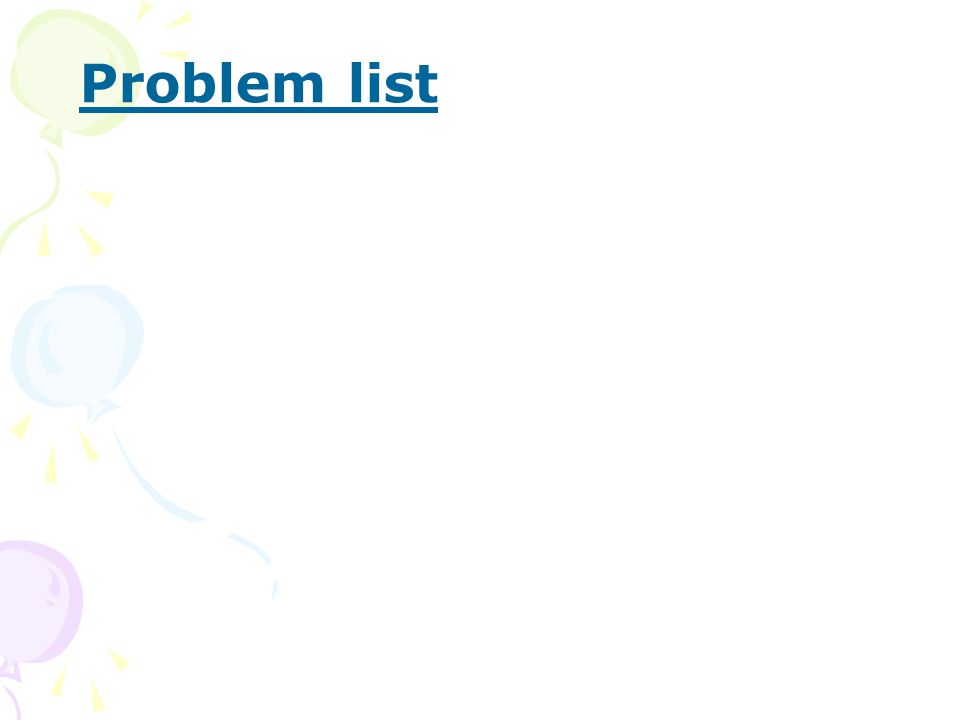 Problem list