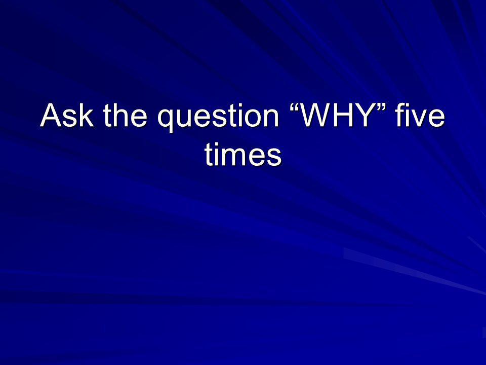 Ask the question WHY five times