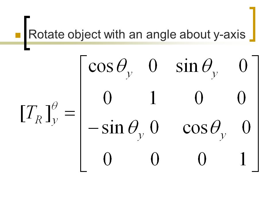 Rotate object with an angle about y-axis