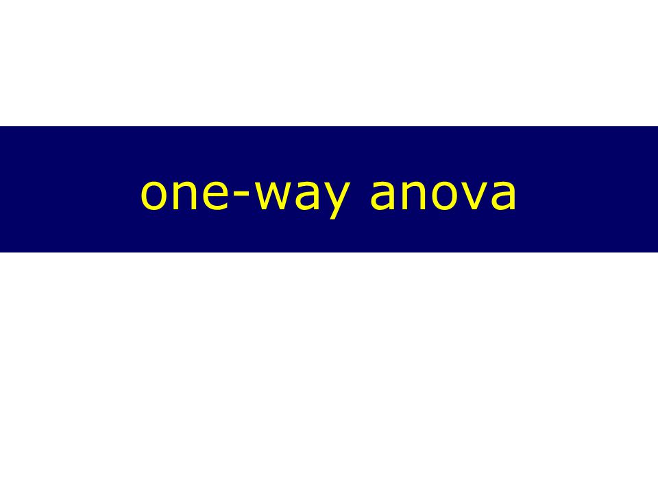one-way anova
