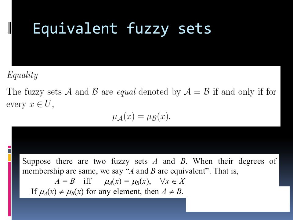 Equivalent fuzzy sets