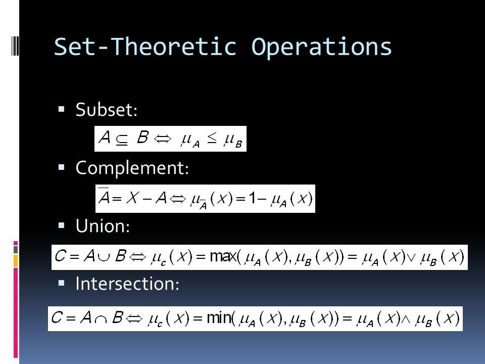 Set-Theoretic Operations