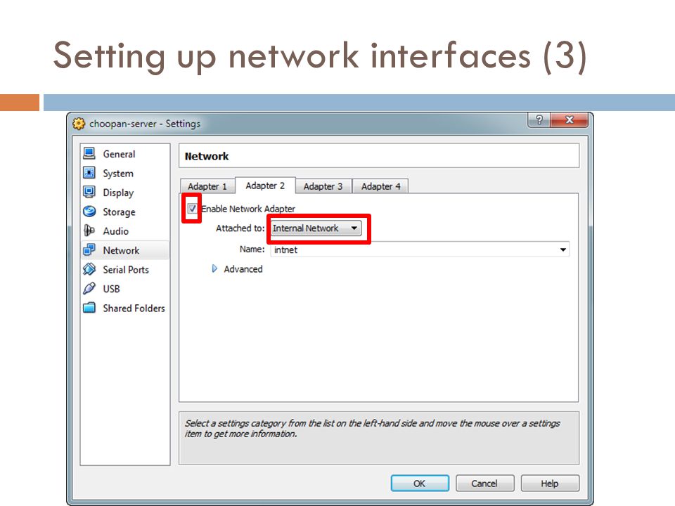 Setting up network interfaces (3)