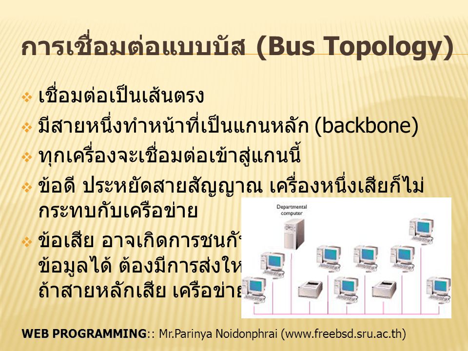 การเชื่อมต่อแบบบัส (Bus Topology)