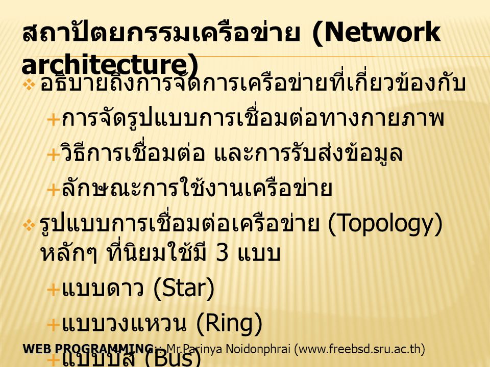 สถาปัตยกรรมเครือข่าย (Network architecture)