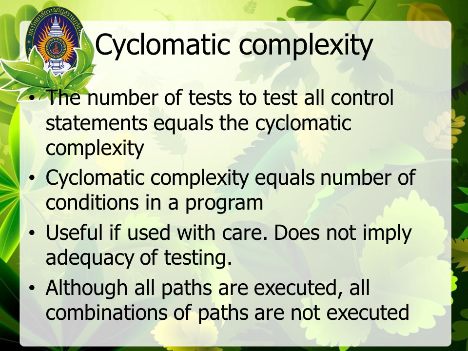 Cyclomatic complexity