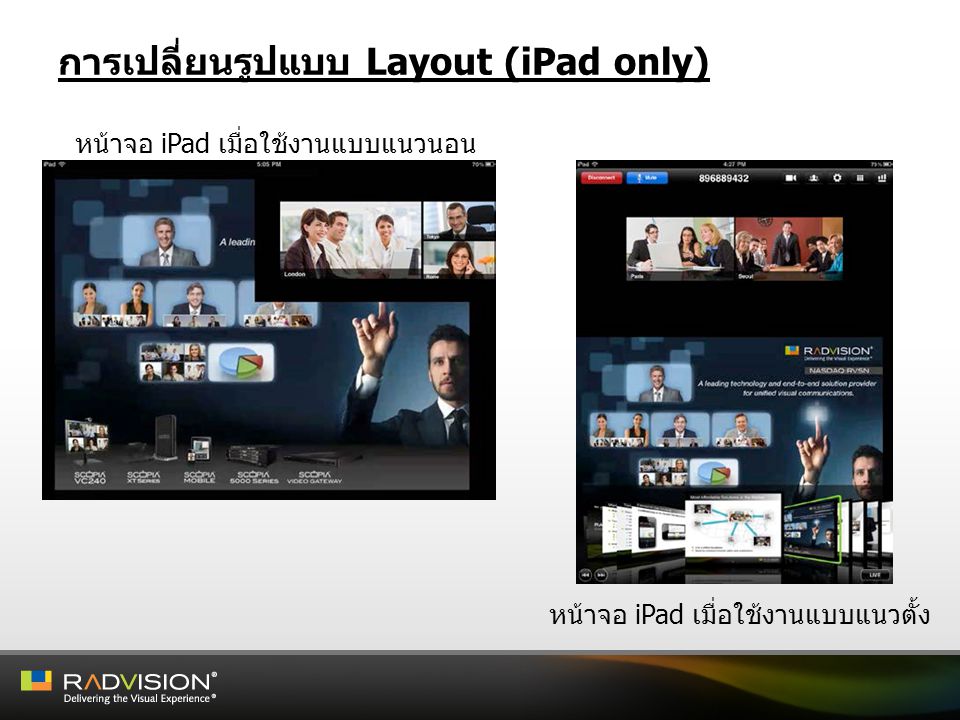 การเปลี่ยนรูปแบบ Layout (iPad only)