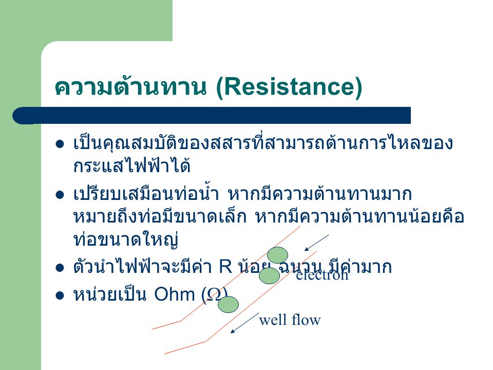 ความต้านทาน (Resistance)