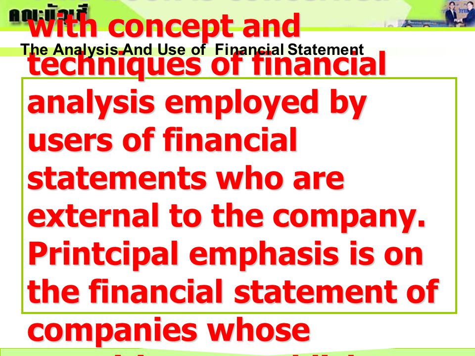 The Analysis And Use of Financial Statement