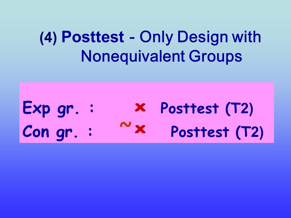 (4) Posttest - Only Design with Nonequivalent Groups