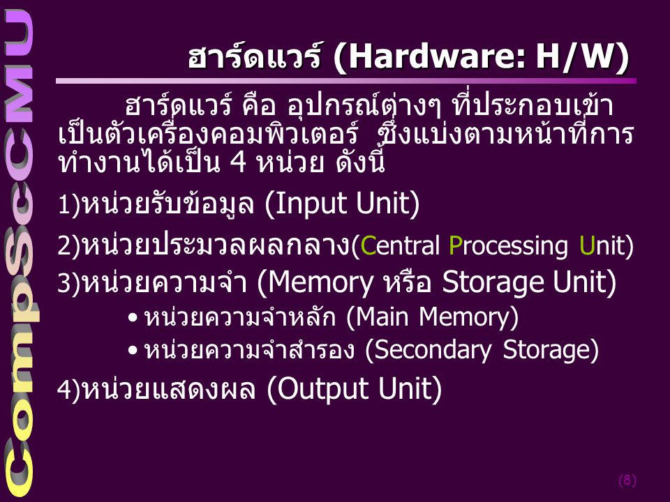 ฮาร์ดแวร์ (Hardware: H/W)