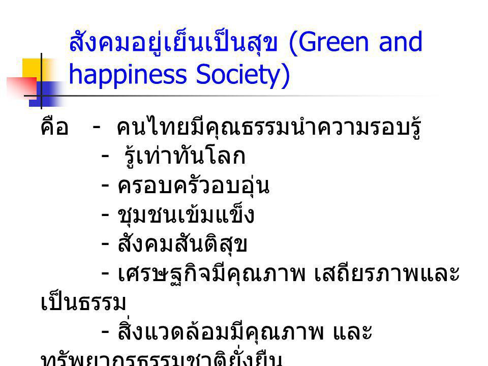 สังคมอยู่เย็นเป็นสุข (Green and happiness Society)