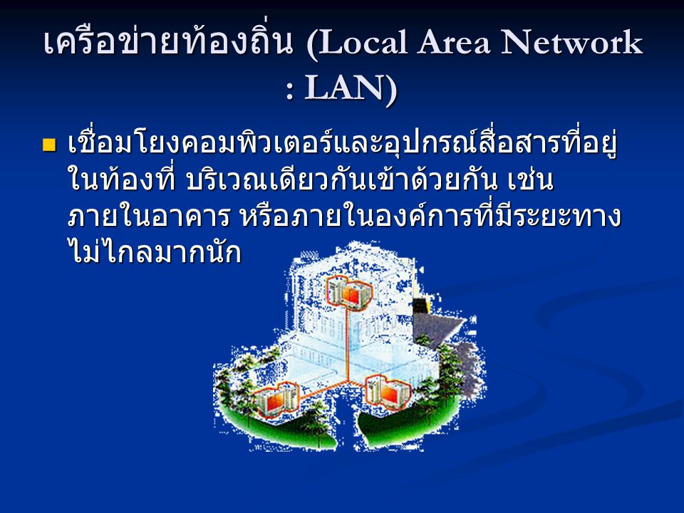 เครือข่ายท้องถิ่น (Local Area Network : LAN)