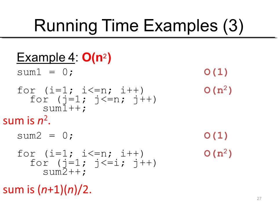 Running Time Examples (3)