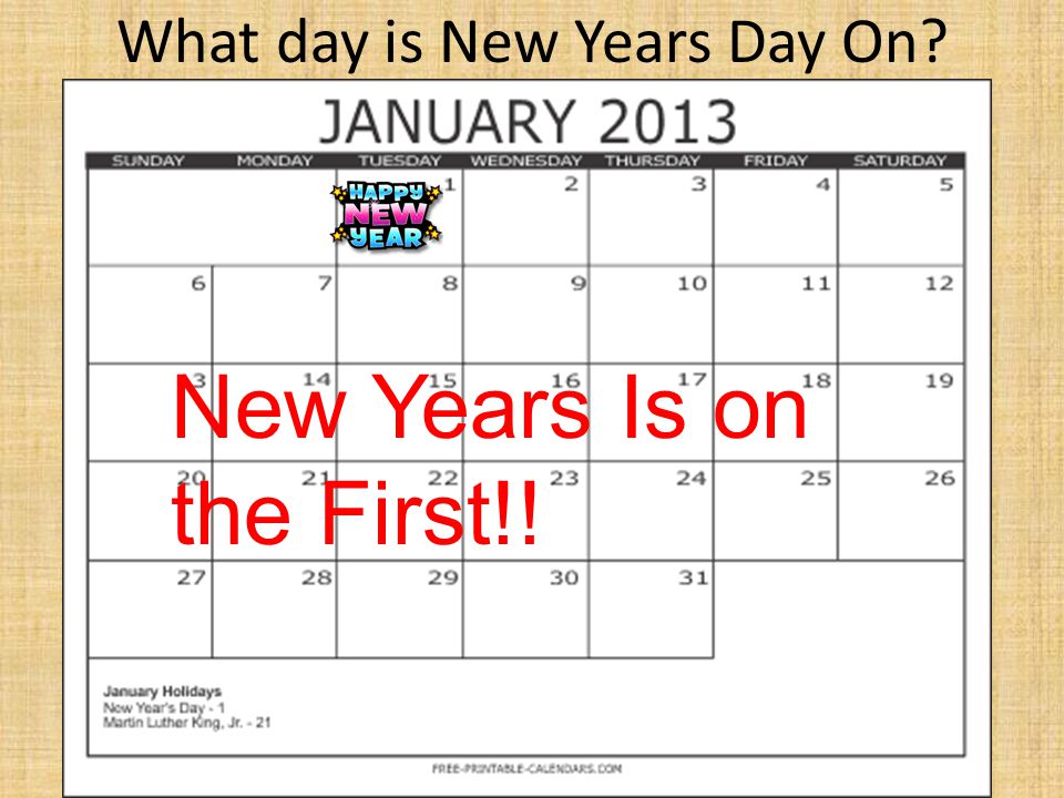What day is New Years Day On