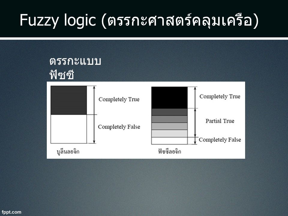 Fuzzy logic (ตรรกะศาสตร์คลุมเครือ)