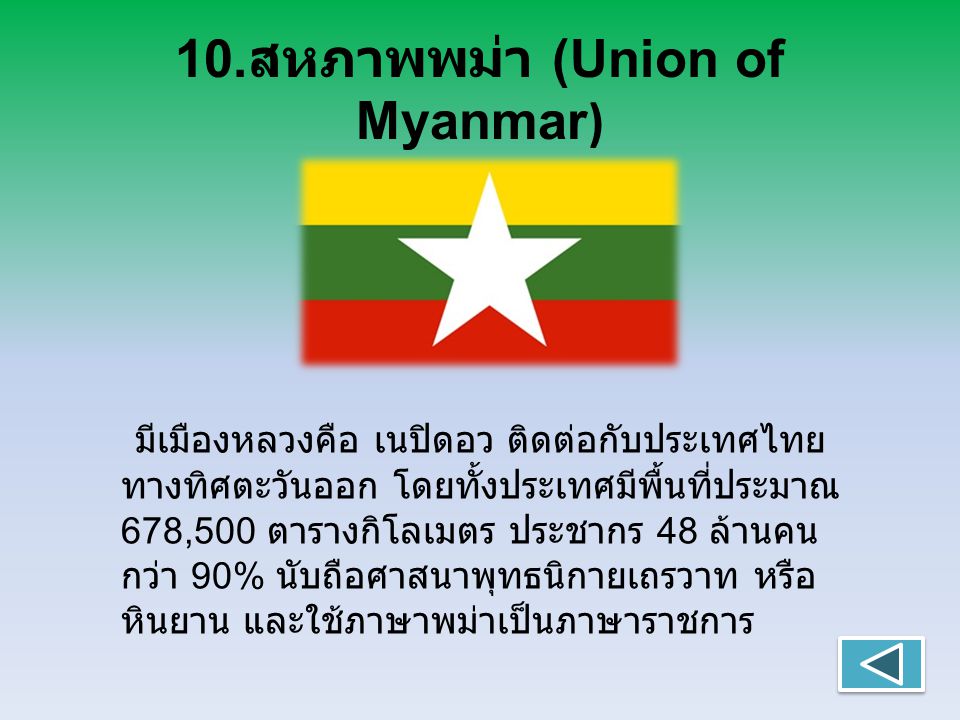 10.สหภาพพม่า (Union of Myanmar)