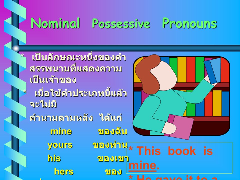Nominal Possessive Pronouns
