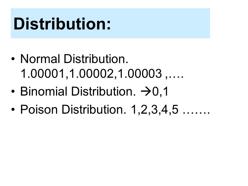 Distribution: Normal Distribution , , ,….