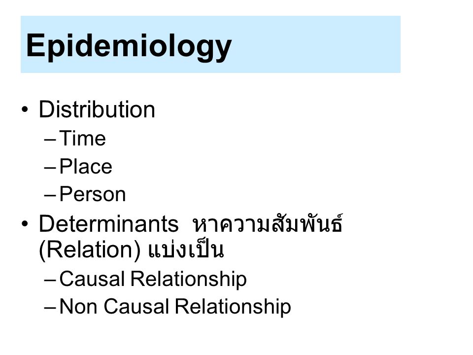 Epidemiology Distribution