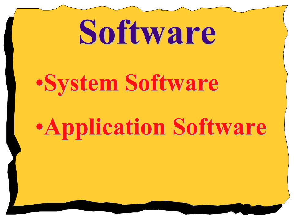Software System Software Application Software