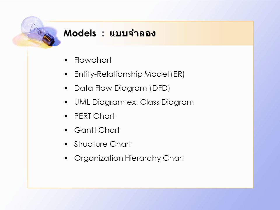 Models : แบบจำลอง Flowchart Entity-Relationship Model (ER)