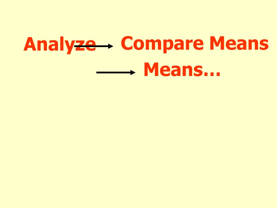 Analyze Compare Means Means…