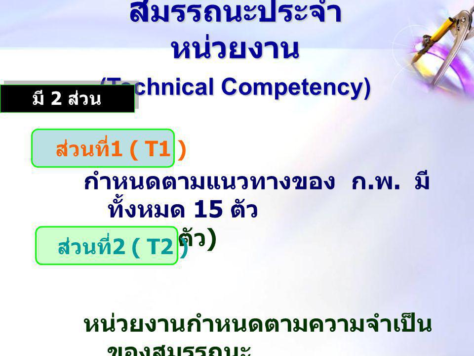 สมรรถนะประจำหน่วยงาน (Technical Competency)