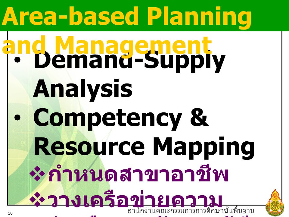 Area-based Planning and Management