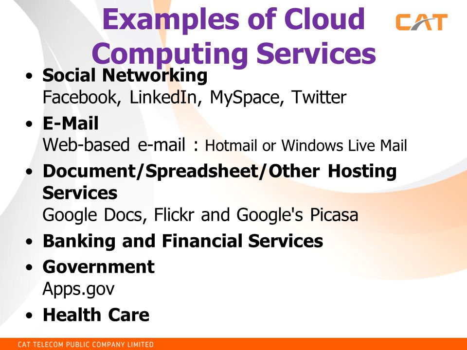 Examples of Cloud Computing Services