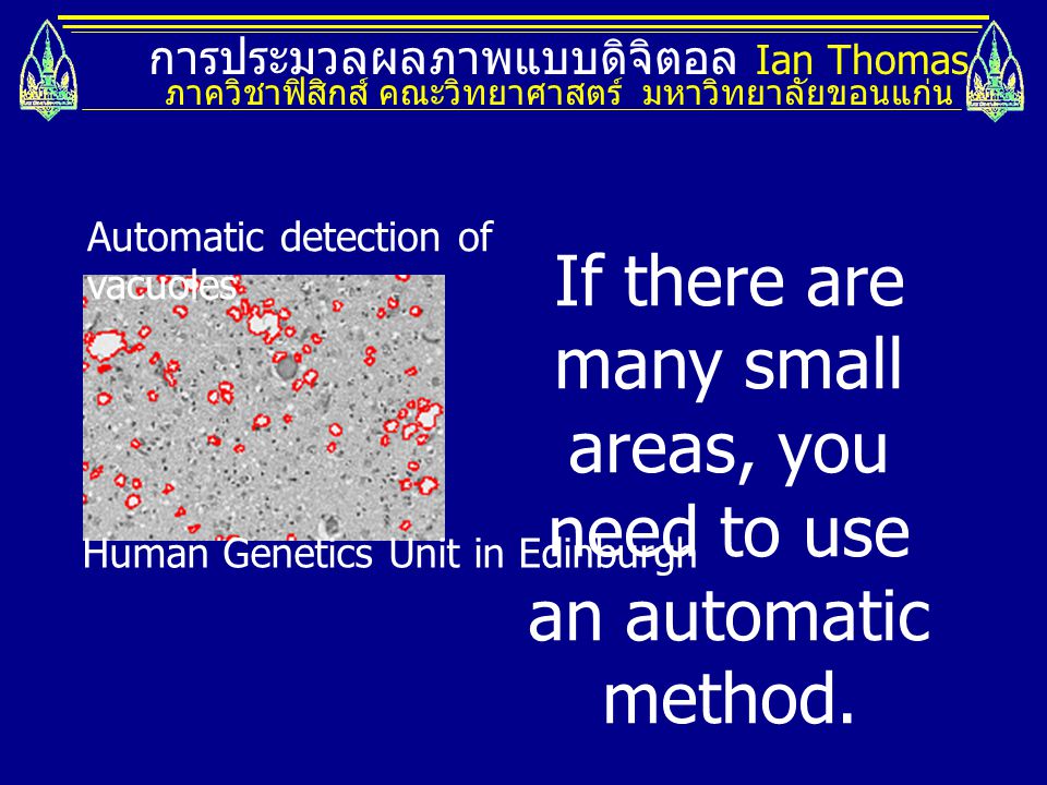 If there are many small areas, you need to use an automatic method.