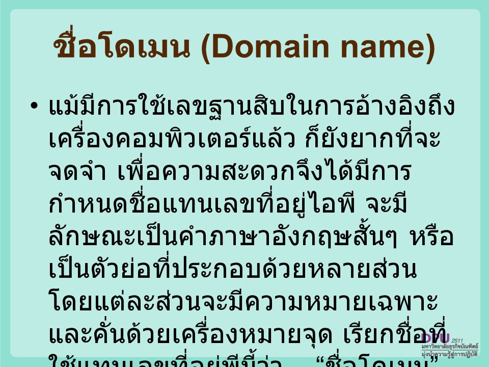 ชื่อโดเมน (Domain name)