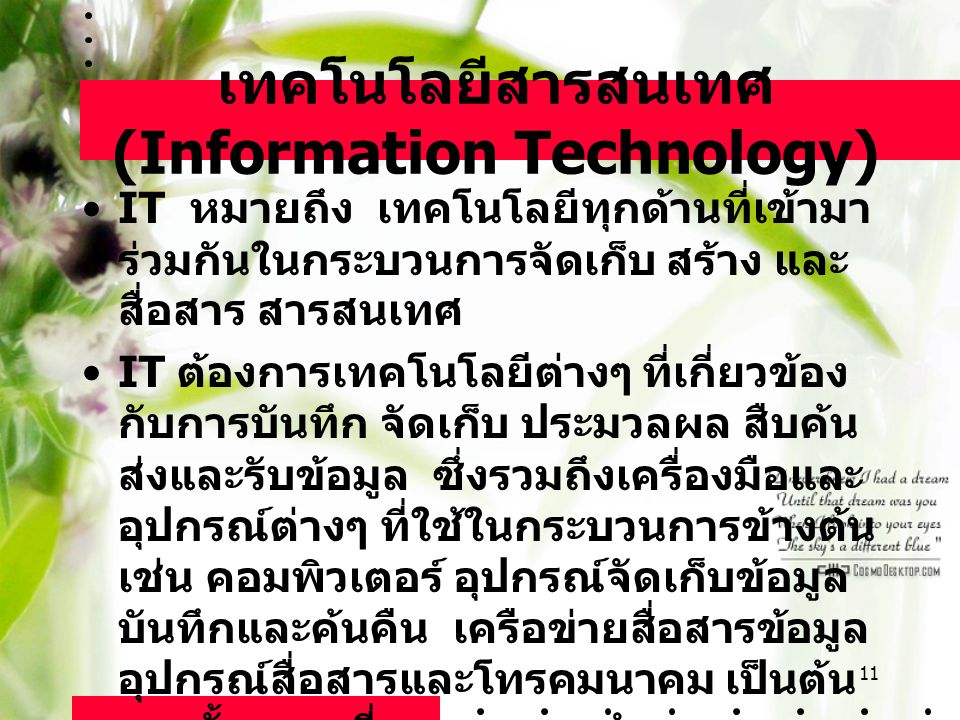 เทคโนโลยีสารสนเทศ (Information Technology)