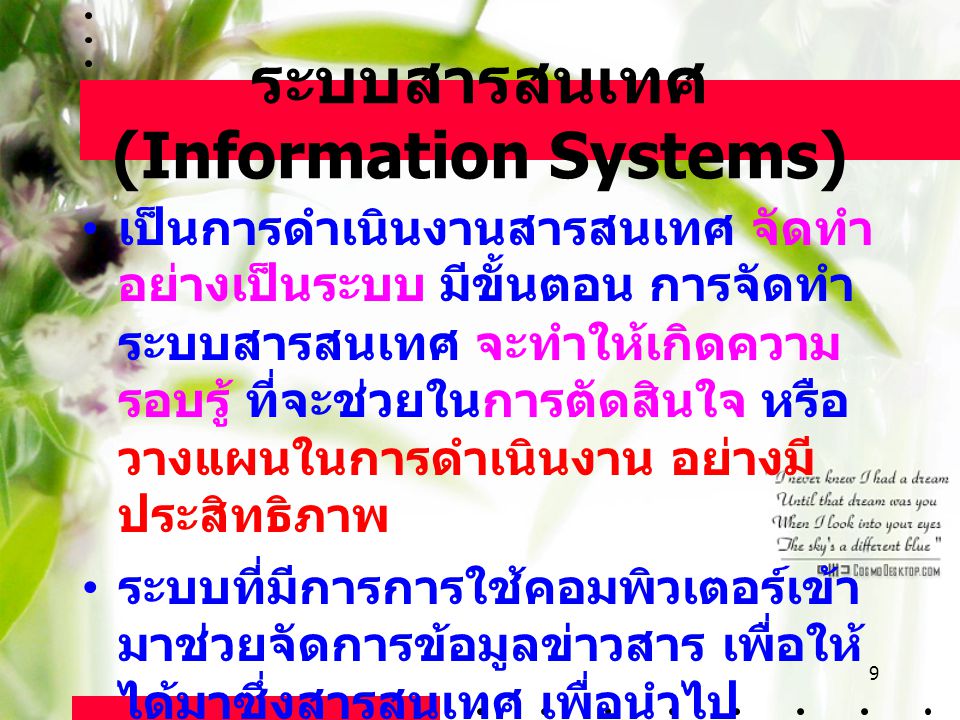 ระบบสารสนเทศ (Information Systems)