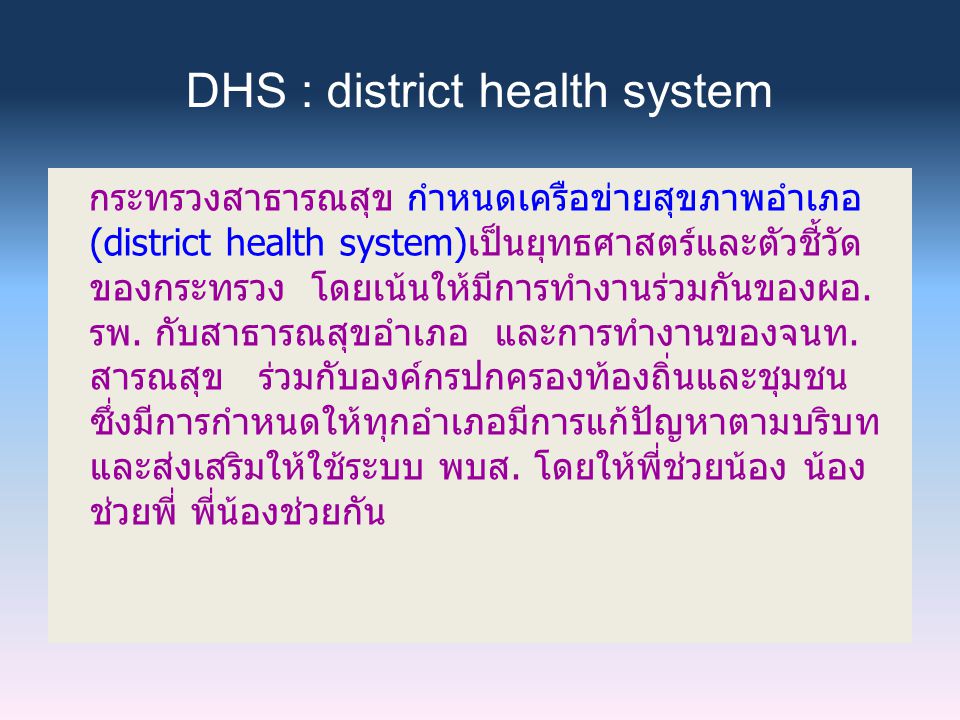 DHS : district health system