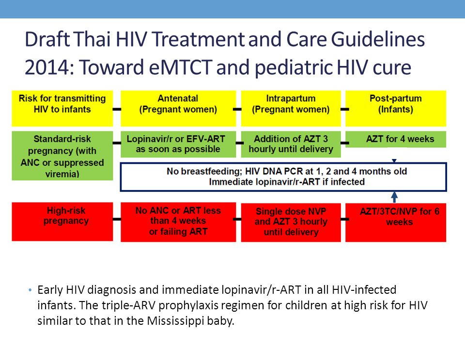 Draft Thai HIV Treatment and Care Guidelines 2014: Toward eMTCT and pediatric HIV cure