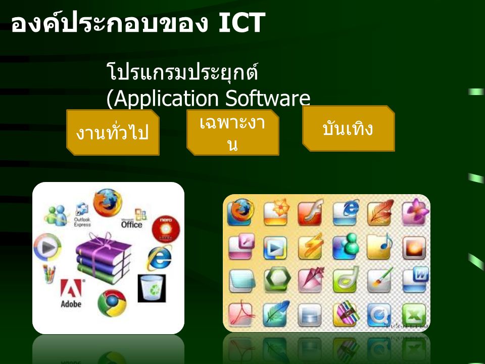 องค์ประกอบของ ICT โปรแกรมประยุกต์ (Application Software บันเทิง
