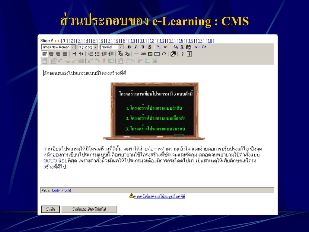 ส่วนประกอบของ e-Learning : CMS