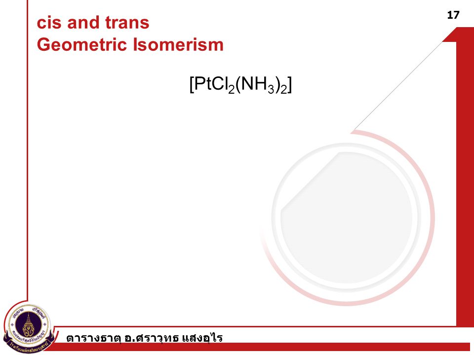 cis and trans Geometric Isomerism