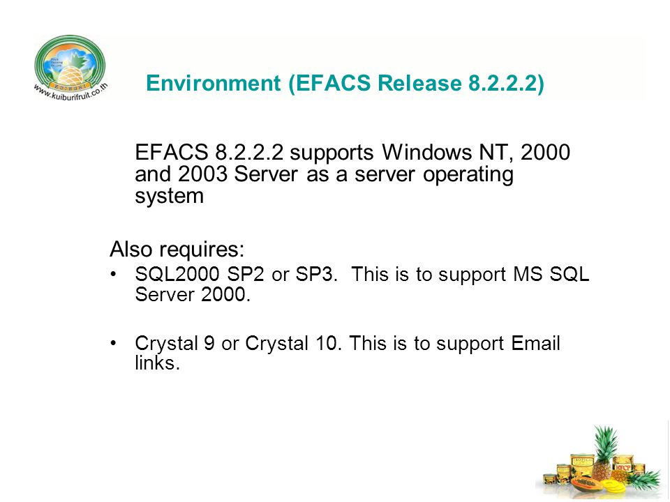 Environment (EFACS Release )